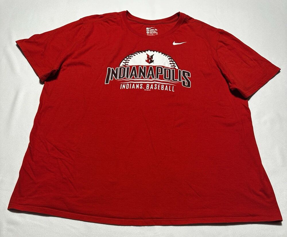 Indianapolis Indians Nike Shirt Mens 3XL XXXL MILB Baseball Graphic Tee Red READ